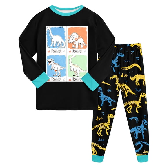 Hessimy Toddler Boys Girls Spring Summer 2Pcs Long Sleeve Pullover Sweatshirt Tops Soft Sweatpants Sweatsuit, Pullover Sweatpants,3M-12T(Black,7-8 Years)
