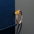 thumbnail image 4 of Gem Stone King 10K Rose Gold Yellow Citrine Solitaire Engagement Ring for Women (0.80 Cttw, Round 6MM, Gemstone November Birthstone, Size 5.5), 4 of 5