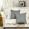 thumbnail image 4 of Home Soft Things Suede Throw Pillow Cover with Big Zipper 2 Pieces - Silver Grey - 20" x 20", 4 of 8