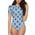 thumbnail image 2 of Picia french Bulldog Face Womens One Piece Swimsuits Modest Tummy Control Bathing Suits Lace Up Slimming Swim Suit-Medium, 2 of 9