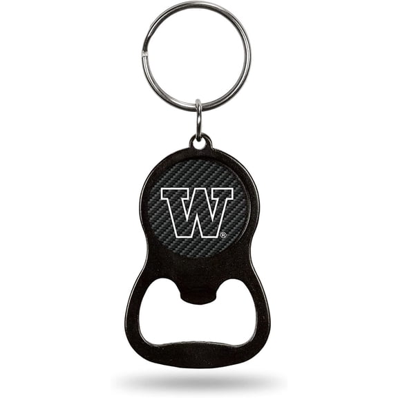 University of Washington Huskies Keychain Bottle Opener Carbon Fiber Design Metal