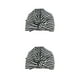 thumbnail image 2 of Kearding Gorros de ducha para el cabello Estampado de flores Impermeable Reutilizable Cubierta de lazo elástico Turbante de baño Sombrero Raya 2Conjunto, 2 of 6