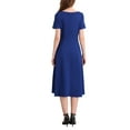 thumbnail image 3 of INSPIRE CHIC Women's Boat Neck Dresses 2025 Midi Swing Work A-Line Dress for Elegant and Casual Occasions S Royal Blue, 3 of 5
