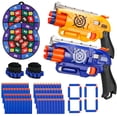 thumbnail image 1 of Pack de 2 pistolas Blaster Guns BBNote para niños mayores de 3 años con 80 dardos de espuma y 2 objetivos, 1 of 6