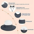 thumbnail image 3 of Sun Hat for Women UV Protection Bucket Fishing Hat with Ponytail-Hole, Foldable Outdoor Sun Hats Mesh Wide Brim Beach Hat, 3 of 10