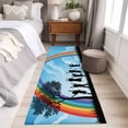 thumbnail image 4 of Colorful 2'x6' Runner Rugs for Hallway Kitchen Bedside Non Slip Washable, Blue Black Silhouettes Abstract Tree Entryway Rug Runners with Rubber Backing, Long Carpet Runner for Laundry Room, 4 of 8