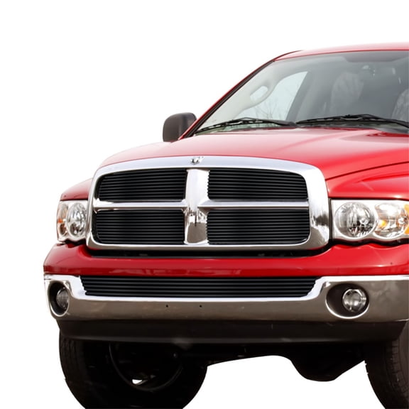 APS 2002-2005 Dodge Ram 1500 Not For Laramie Black Stainless Steel Billet Grille 8x6 horizontal billet