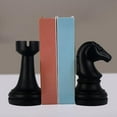 thumbnail image 4 of Sujetalibros de ajedrez de 2 piezas, decoración de sujetalibros inconfundible negra para decoración de escritorio, decoración de estantería de libros perfecl sujetalibros decorativos de ajedrez, 4 of 8