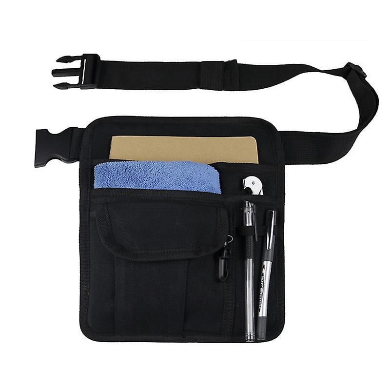 Ulifebetter Server Waist Pouch, Black Server Aprons Short Canvas Pocket Apron Restaurant Aprons With Pockets Adjustable Belt Waitress Apron Pouch Utility Belt Pouch Tool Bag Waist For Waiter Waitress