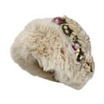 thumbnail image 5 of Sequined Flower Winter Hat - Autumn Elegant Thick Velvet CapWarm for Cold Weather Outdoor Events & Daily Wear, Fashion Headwear for Parties & Casual Outings,Size:One Size, 5 of 7