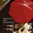thumbnail image 2 of wikiwiki 11 FT Patio Umbrellas Outdoor Table Market Umbrella with Push Button Tilt/Crank,8 Sturdy Ribs,Fade Resistant Waterproof POLYESTER DTY Canopy for Garden,Lawn, Deck, Backyard & Pool,Bright Red, 2 of 6