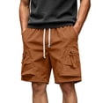 thumbnail image 2 of COSFO Casual Cargo Shorts for Men Solid Work Shorts Solid Relaxed Fit with Pockets Drawstring Elastic Waist Shorts, 2 of 9