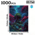 thumbnail image 3 of Puzzle Suitable for - Green, Purple Red Fantasy Jungle Waterfall with Portable Box - Beginner-Friendly 1000pcs Families. 29.4*19.6in, 3 of 9