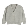 thumbnail image 2 of Leey-World Cardigan Sweater Cardigans Sweater Cotton Button Solid Long Sleeve Knit Sweaters(Grey,8-9 Years), 2 of 9