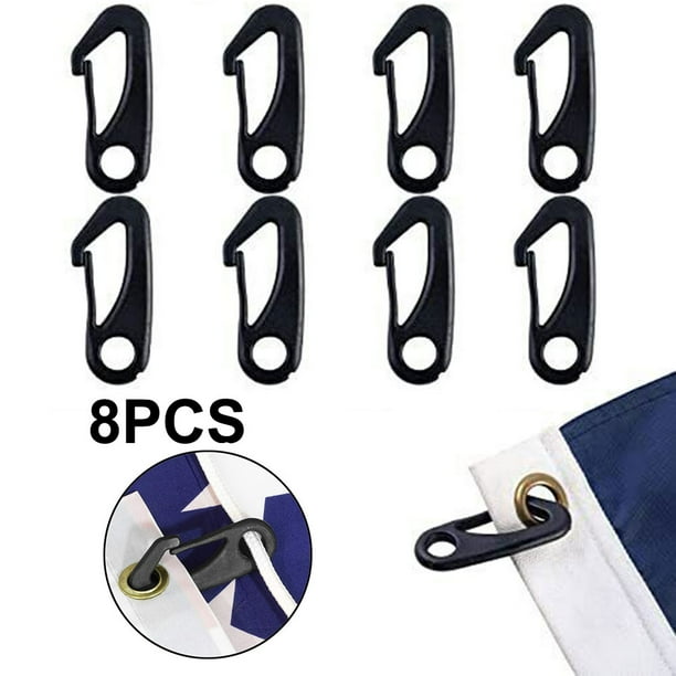 8pcs Flag Pole Clip Snap Hooks Nylon Flagpole Attachment Hardware
