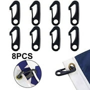 8pcs Flag Pole Clip Snap Hooks Nylon Flagpole Attachment Hardware, Attach Flag to Flagpole with Rope