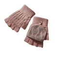 thumbnail image 2 of Gants Épais Chauds Sans Doigts Couleur Unie Automne et Hiver pour Femmes Multicolore, 2 of 3