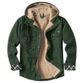 thumbnail image 5 of HOOMEUMY Mens Fleece Lined Jacket 2025 Trendy Classic Solid Coat Crew Neck Jacket Thicken Design Casual Workout Long Sleeve Clothes Fashion Green XXL, 5 of 9