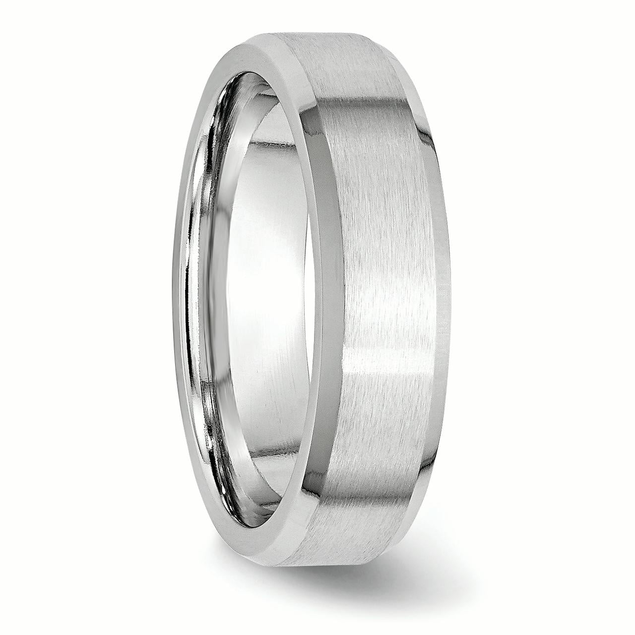 Primal Steel Cobalt Beveled Edge Satin 6mm Band