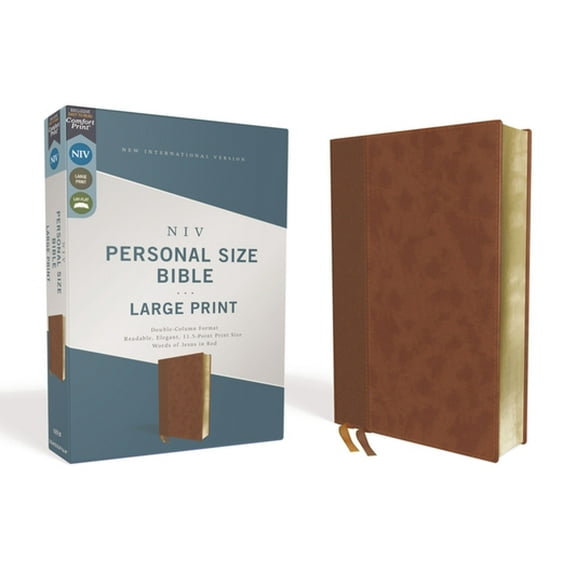 Pre-Owned Niv, Personal Size Bible, Large Print, Leathersoft, Brown, Red Letter Edition, Comfort Print (Imitation Leather) 0310454271 9780310454274