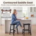 thumbnail image 6 of ELLEGNT 2 PCS Solid Wood Saddle Bar Stools - Backless with Footrests, Wooden Counter Stools Black, 6 of 8