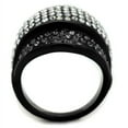 thumbnail image 3 of Luxe Jewelry Designs Women's IP Black Plated Stainless Steel Ring with Multi Color Crystals - Size 8, 3 of 4