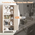 thumbnail image 6 of 70" Tall Metal Storage Cabinet with 3-Digit Combination Lock, Steel Pantry Cabinet with 4 Adjustable Shelves & 2 Doors, Secure Freestanding Organizer for Home, Office, Garage, Beige, 6 of 7
