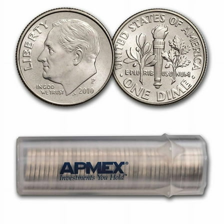 2010-P Roosevelt Dime 50-Coin Roll BU