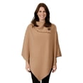 thumbnail image 2 of Le Moda Women’s Shawl Collar Pleated Fleece Poncho One Size Fits All, 2 of 13