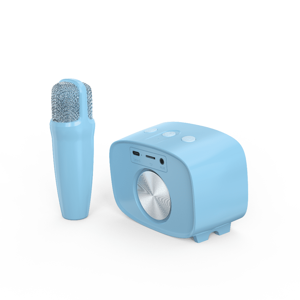myFirst Voice 2 Kids Karaoke Machine: Portable Bluetooth Speaker, Wireless Microphone & 5 Voice Changers (Blue)