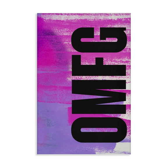 Stupell Industries Bold OMFG on Abstract Quotes and Sayings Painting Wrapped Canvas Canvas Art Print Wall Art, 16 x 24