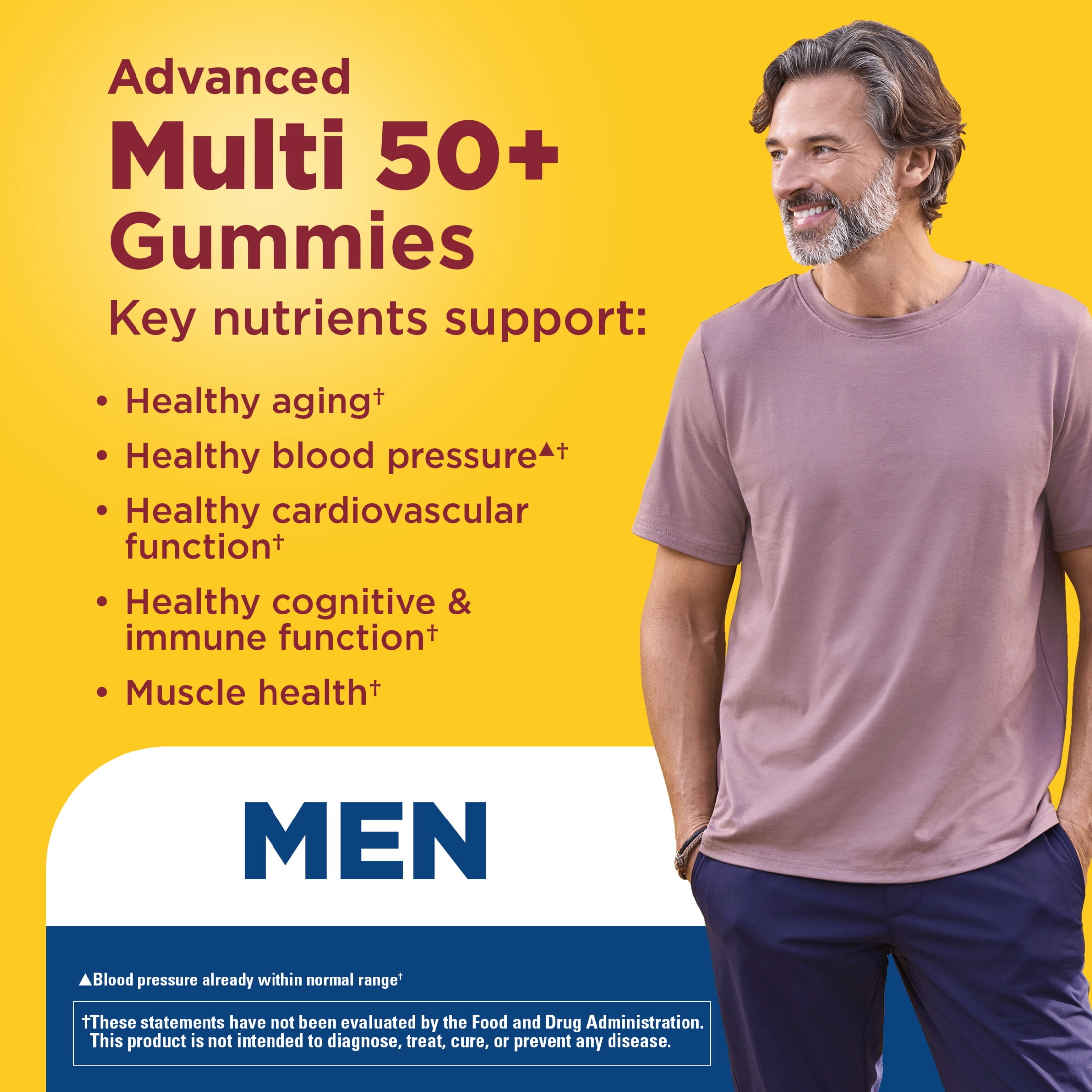 (3 pack) Nature Made Advanced Multivitamin Gummies 50+ for Men, Multivitamin for Men, 111 Count
