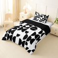 thumbnail image 2 of Manfei Mid-Century Geometric Twin Comforter Sets, Black Semicircle Bedding Set, Black White, Black Reversible 2-Piece, 1 Comforter and 1 Pillowcase, 2 of 6