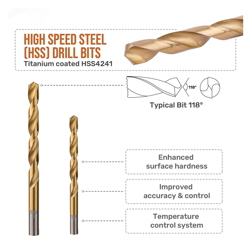 99/130 Pieces HSS Metal Drill Bits Set for Drilling in Metal Plastic Wood Modern DIY Necessary Tools High Hardness