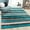 Turquoise, variant on Luxe Weavers Geometric Turquoise 8x10 Shag Area Rug Plush Striped Bedroom Carpet