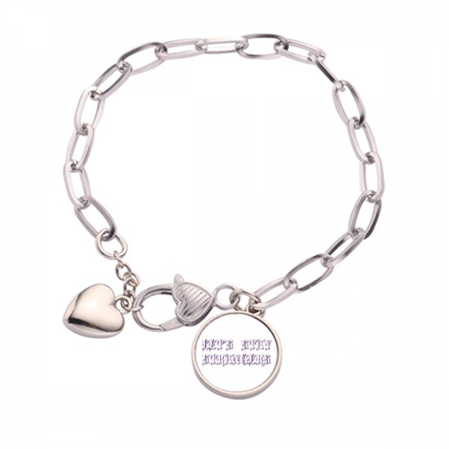 Stay Strange Invitation Art Deco Fashion Heart Chain Bracelet Jewelry Charm Fashion