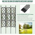 thumbnail image 4 of Garden Trellis for Climbing Plants Outdoor 5.25 FT, Plastic Coated Iron Pipe Metal Support Wall Tall Plant Trellis Fence with 20 Ties, 4 of 6