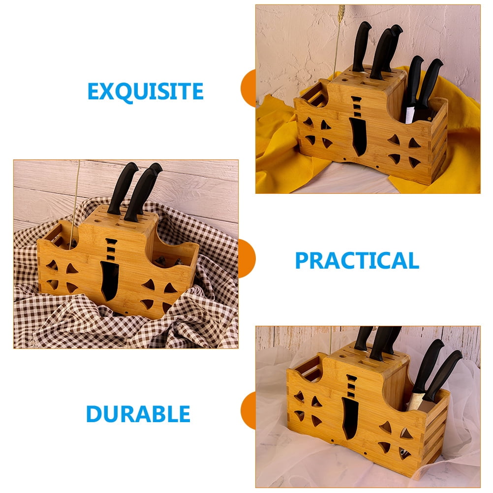 HINTRMENT Bamboo Kitchen Utensil Holder for Homeowners 1Pack 12.8X7.9X4.5In