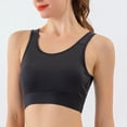 thumbnail image 5 of felwors High Neck Sports Bra for Women Longline Medium Impact Workout Crop Tank Tops Wirefree Padded Yoga Bra Gym (Black, XXL), 5 of 8