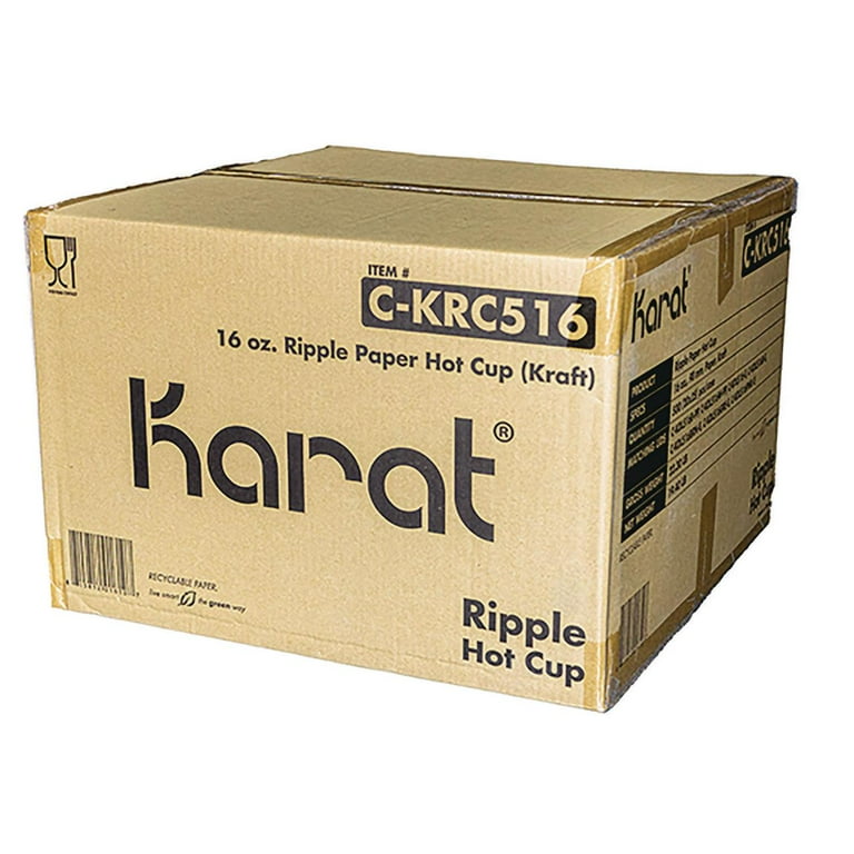 Ripple Hot Cups, 16 oz, Kraft/White, 500/Carton Ripple Hot Cups, 16 oz, Kraft/White, 500/Carton