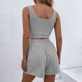 thumbnail image 3 of Women's Fashionable Two-Piece Sleeveless Summer Suit Set With Gathered Design And Loose Fit, Size S-2XL, 3 of 5
