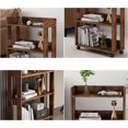 thumbnail image 4 of Mobile Bookshelf with Wheels 3 Tier, Wooden Small Bookcases for Small Spaces, Narrow Book Shelf Organizer for Bedroom, Living Room, Home Office, Brown, 4 of 9