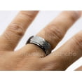 thumbnail image 2 of Hammered Gunmetal Tungsten Ring Men's Dark Gray Tungsten Carbide Wedding Band Anniversary Ring - 972GMs7.5, 2 of 4
