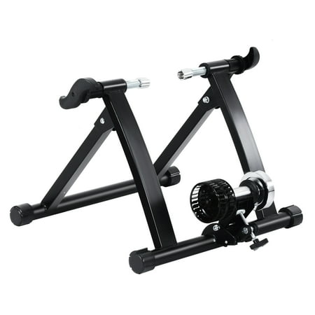 Soozier Foldable Indoor Bike Trainer Stationary Bicycle Stand for Riding Exercise 26 28 700C Wheels Black Walmart
