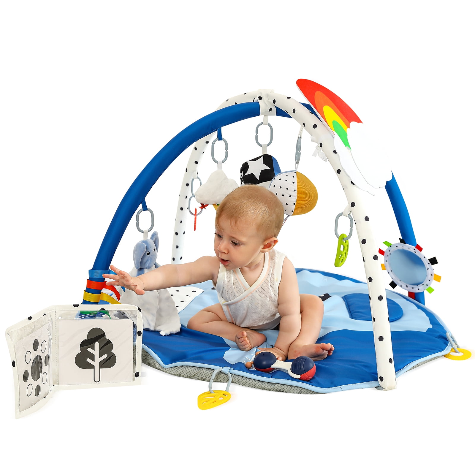 Baby Play Mat Elephant Activity Gym Game Pad Pedal Fitness Rack