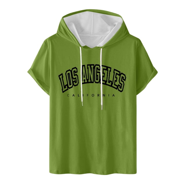 Birdeem Blouse à Capuche pour Hommes Col Rond Impression Numérique Chandail Entraînement Physique Sports Manches Courtes T-Shirt Blouse