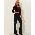 thumbnail image 4 of DARING DIVA Women's Velvet Shawl Lapel Collar Open Front Cardigans XL Burgundy, 4 of 6