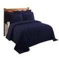 thumbnail image 3 of Better Trends 100% Cotton Queen Bedspread – Soft & Cozy Classic Stripe Coverlet, Machine Washable (102" x 110", Navy) Jullian Collection, 3 of 5
