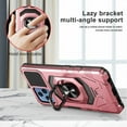 thumbnail image 3 of Compatible for T-Mobile REVVL 6 5G Case with Tempered Glass Screen Protector [Military Grade] Ring Car Magnetic Mount Kickstand Shockproof Phone Cover - Rose Gold, 3 of 7