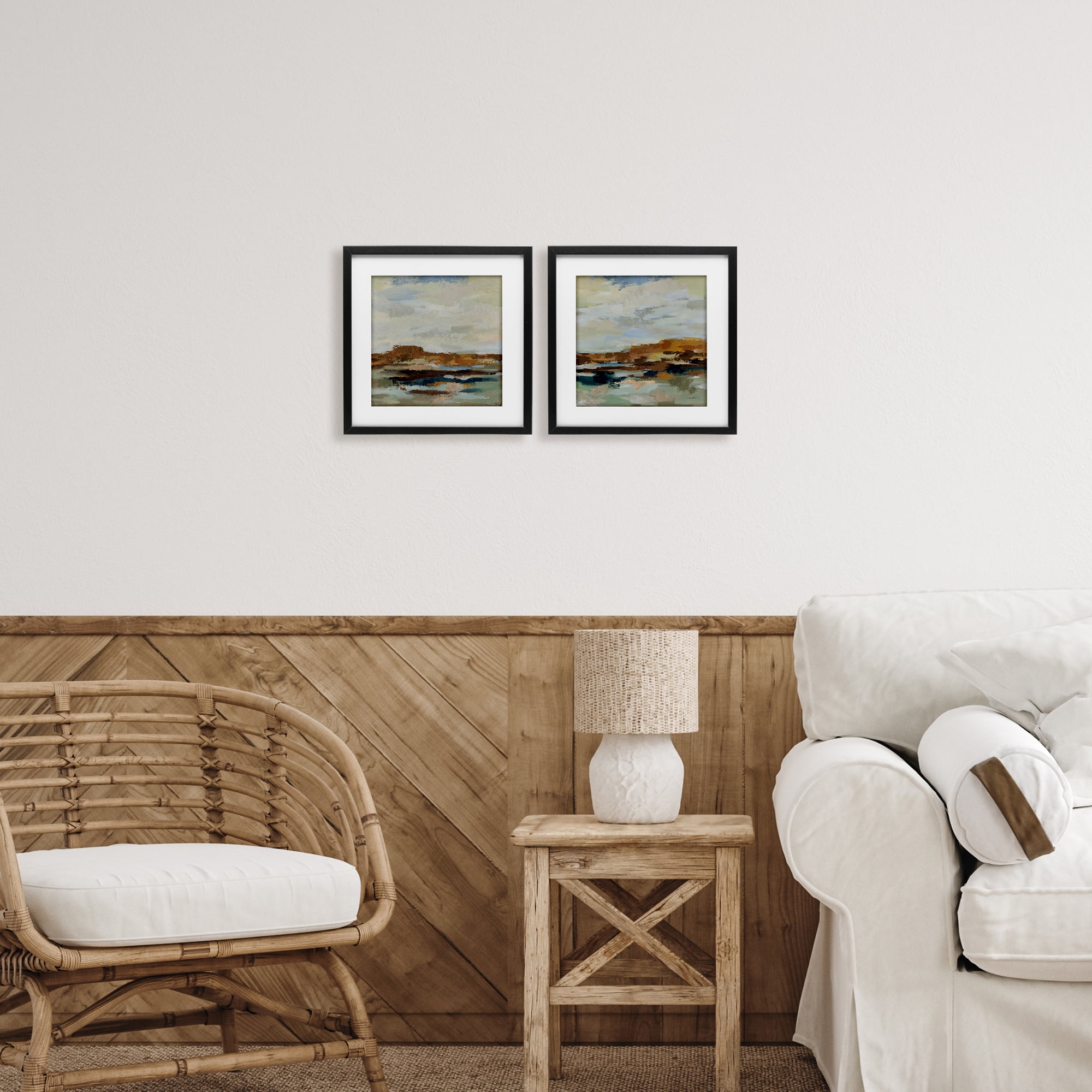 Stupell Industries Blended American West Atmosphere 2 Piece Black Framed Print Under Glass Set, design by Silvia Vassileva